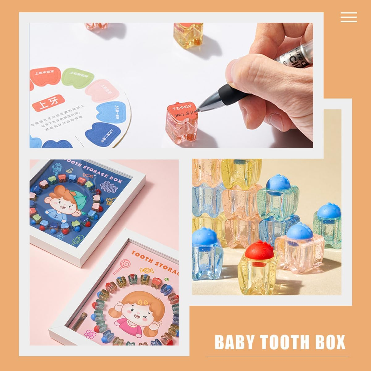 Teeth Storage Box Tooth Keepsake Box Boys and Girls Tooth First Keepsake Collection Boys and Girls Holder Fairy Gifts for Saving and Display at Home Nursery image number 2