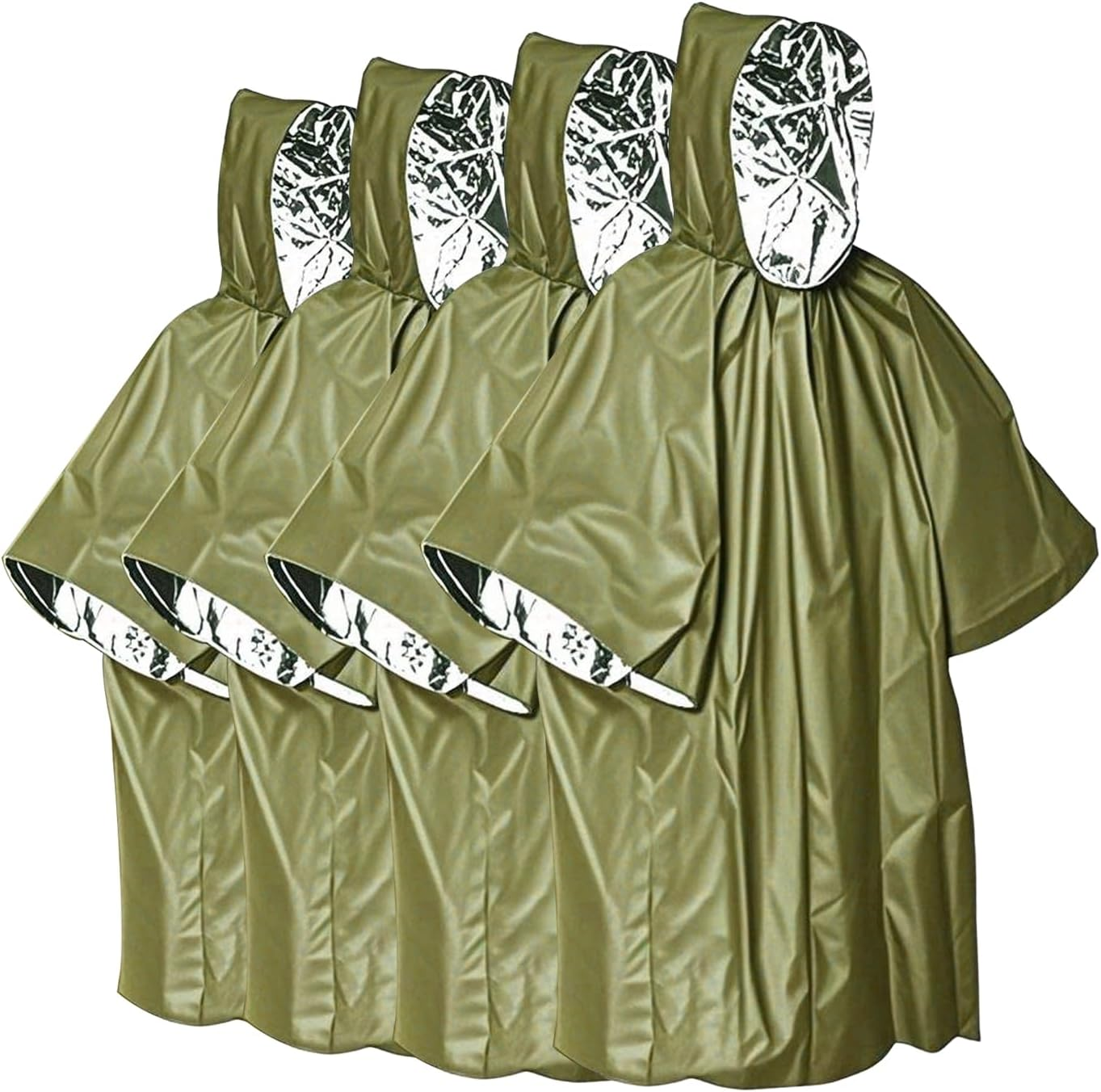 Survival Kit Emergency Blanket & Poncho - Waterproof Windproof Rain Poncho with Mylar Liner for Camping & Hiking Equipment, Outdoor Gear, Car Emergencies（4 Pack）