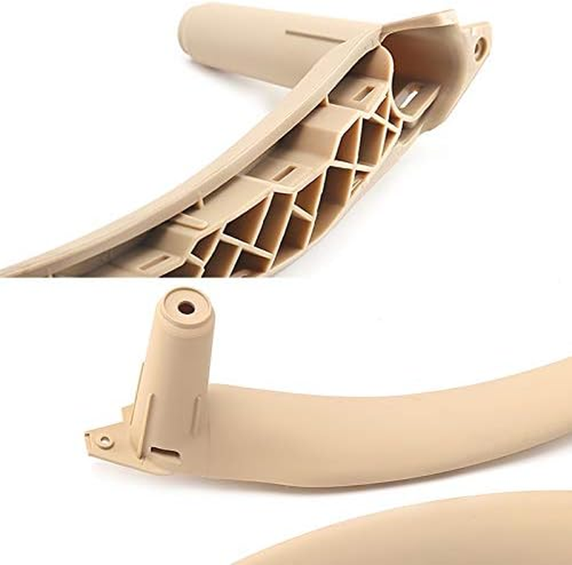 Inner Door Pull Handle, Inner Door Trim Grab Cover, Door Armrest Bracket for BMW X5 X6 E70 E71 Replaces OE# 51416969403 (Leather Cover NOT Inculded) (Left Side, Beige) image number 3