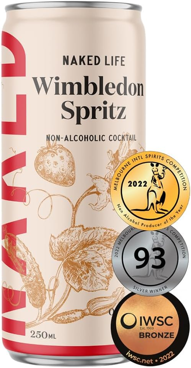 Naked Life Non-Alcoholic Wimbledon Spritz 4 Pack (4 X 250Mls). Refreshing Non Alcoholic Cocktail with Distilled Botanicals. Sugar Free, Low Calorie & Australian Made Non Alcoholic Drinks image number 4