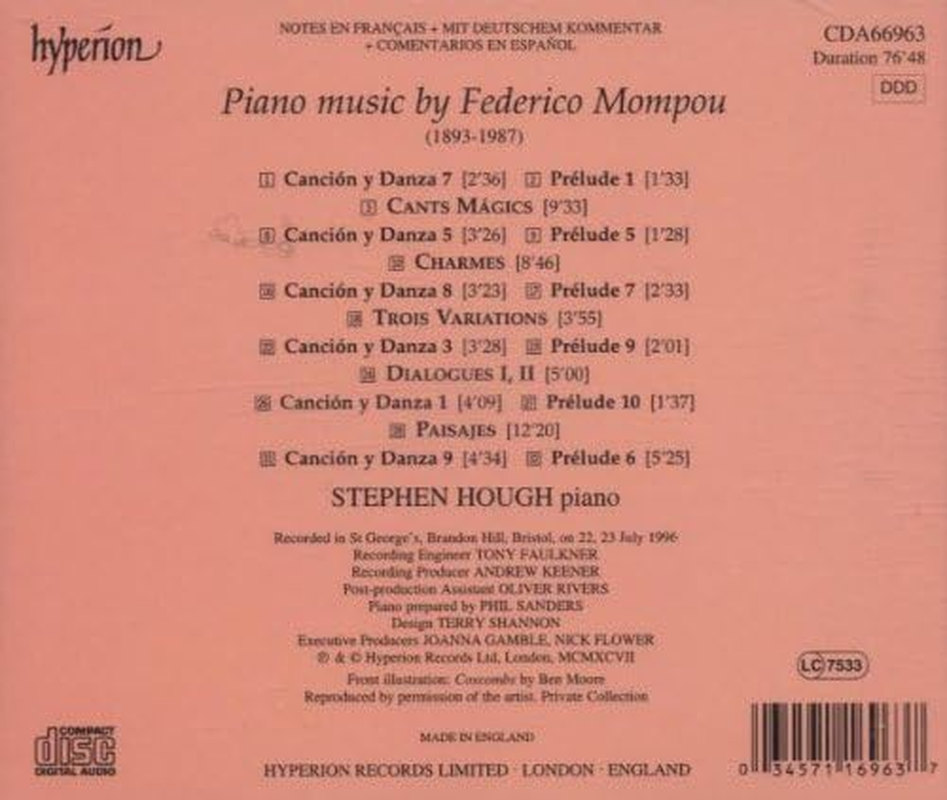 Mompou: Piano Music