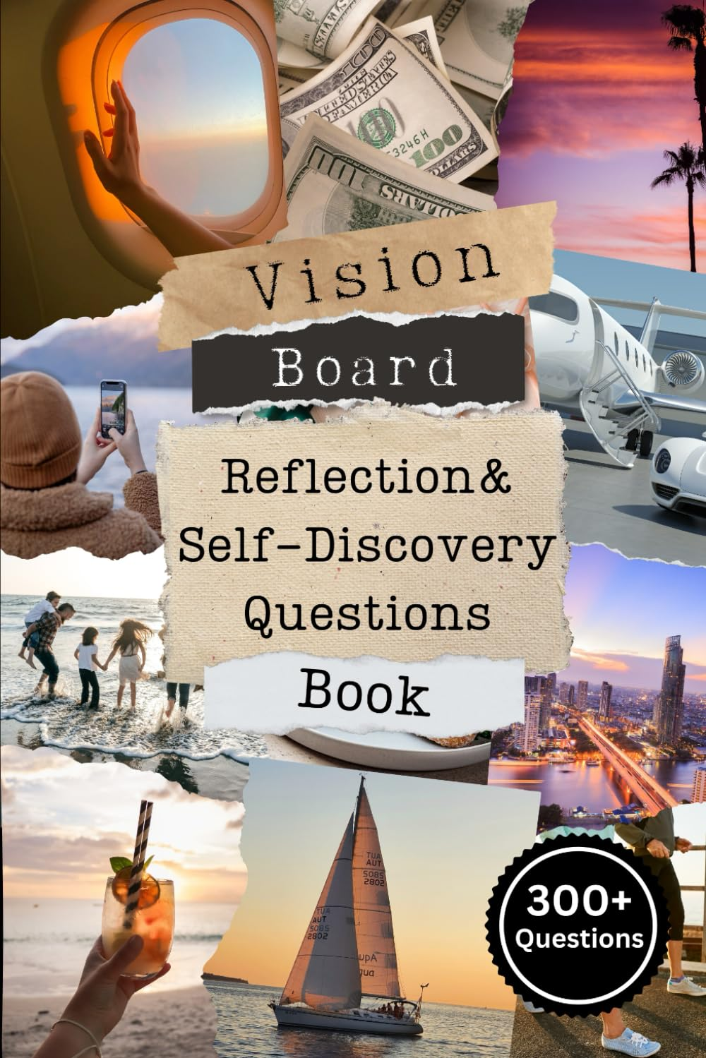 Vision Board Reflection and Self Discovery Questions Book: over 300 Questions to Visualize Every Aspect of Your Dream Life, Such As: Love, Money, ... More. Perfect for Creating Your Vision Board. image number 1