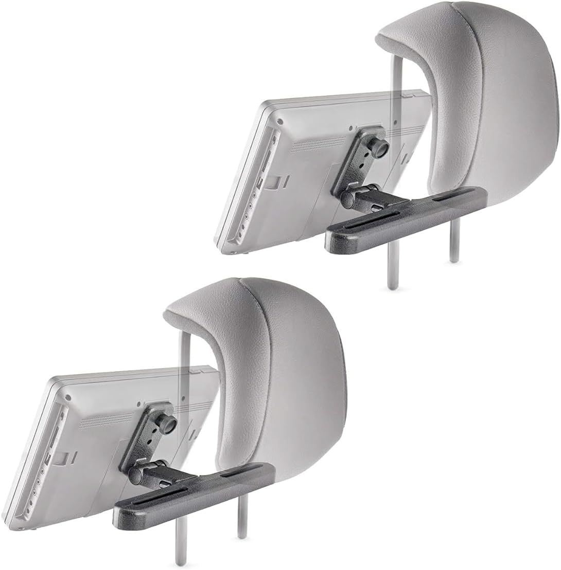 Portable DVD Player Holders for Car Headrest, Twin Car DVD Player Headrest Mounts for Wonnie/Sylvania/Fangor/Naviskauto/Desobry Portable Dual Screen DVD Player, 2 Sets Seat Headrest Brackets image number 1