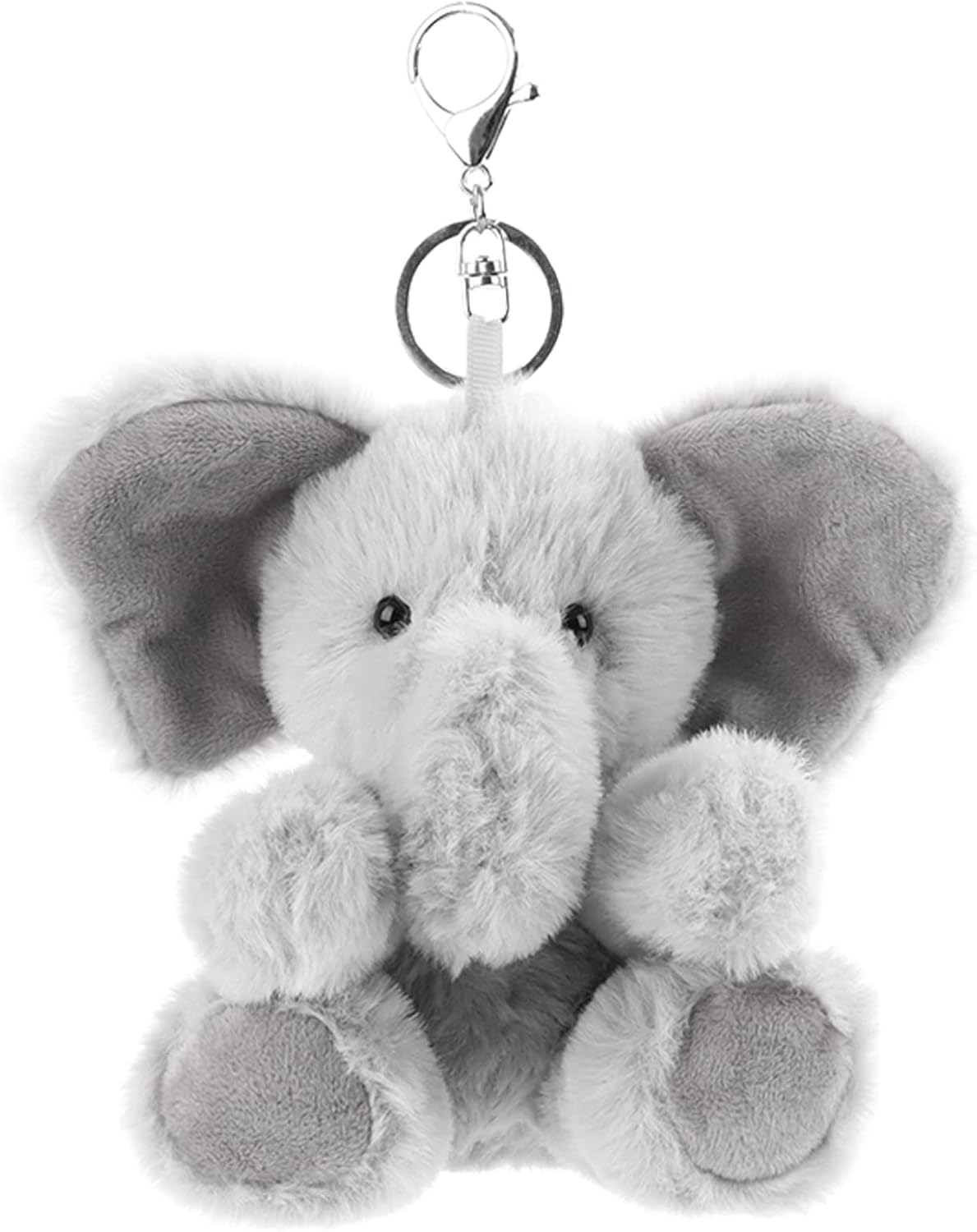 Apricot Lamb Cute Toys Plush Gray Elephant Stuffed Animal Soft Keychain for Kids Bag, Purse, Backpack, Handbag (6 Inches)