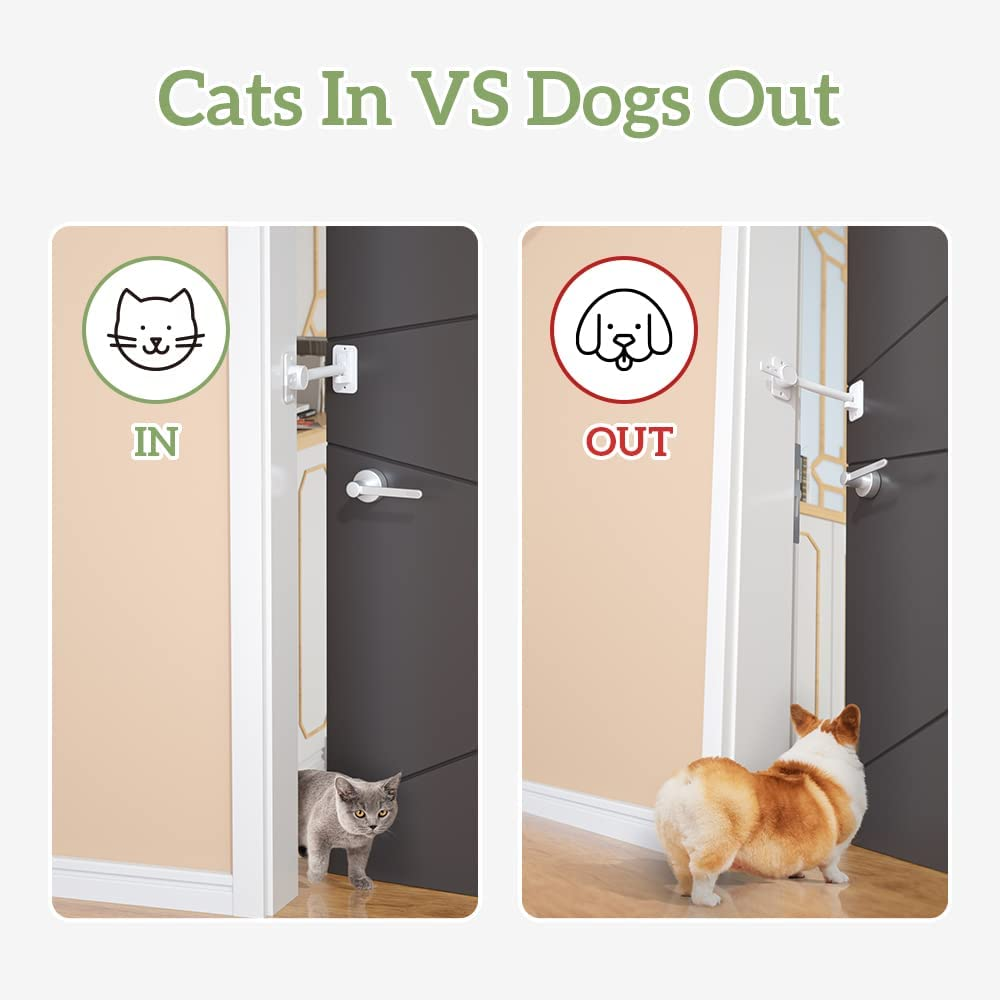 SAFELON Baby Safety Door Finger Pinch Guard, Lock & Stopper for Kids & Pets, Convenient Cats Entry, Adjustable Latch for Dogs No More Pet Gates (White) image number 5