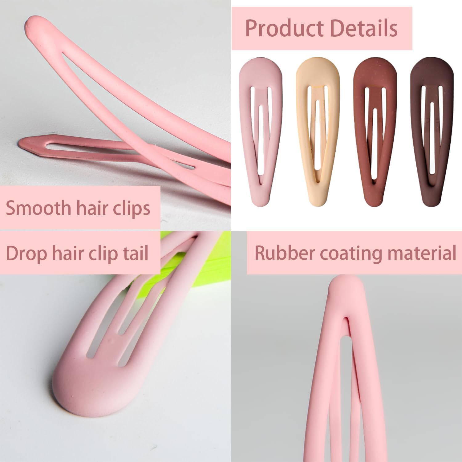 Girls' Hair Clips, 5Cm Girls' Hair Clips - Non-Slip, 30 PCS Cute Solid Colors Hair Accessories Hair Pins for Women, Girls, Cute Snap Hair Accessories for Fine/Thick Hair,Suitable for Daily Wear image number 6