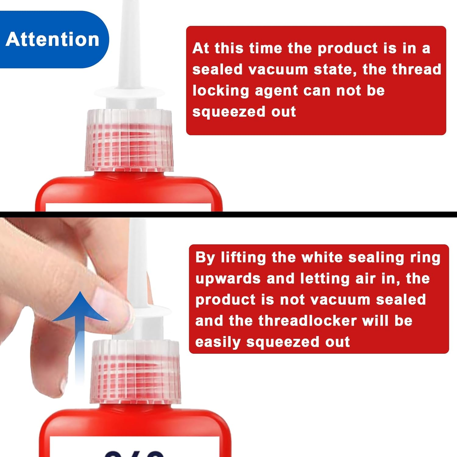Thread Lock High Strength+Medium Strength, 100Ml Locktight Threadlock Prevent Nuts, Bolts, Fasteners and Screws from Loosening Due to Prolonged Vibration, Thus Locking and Sealing Metal Nuts and Bolts