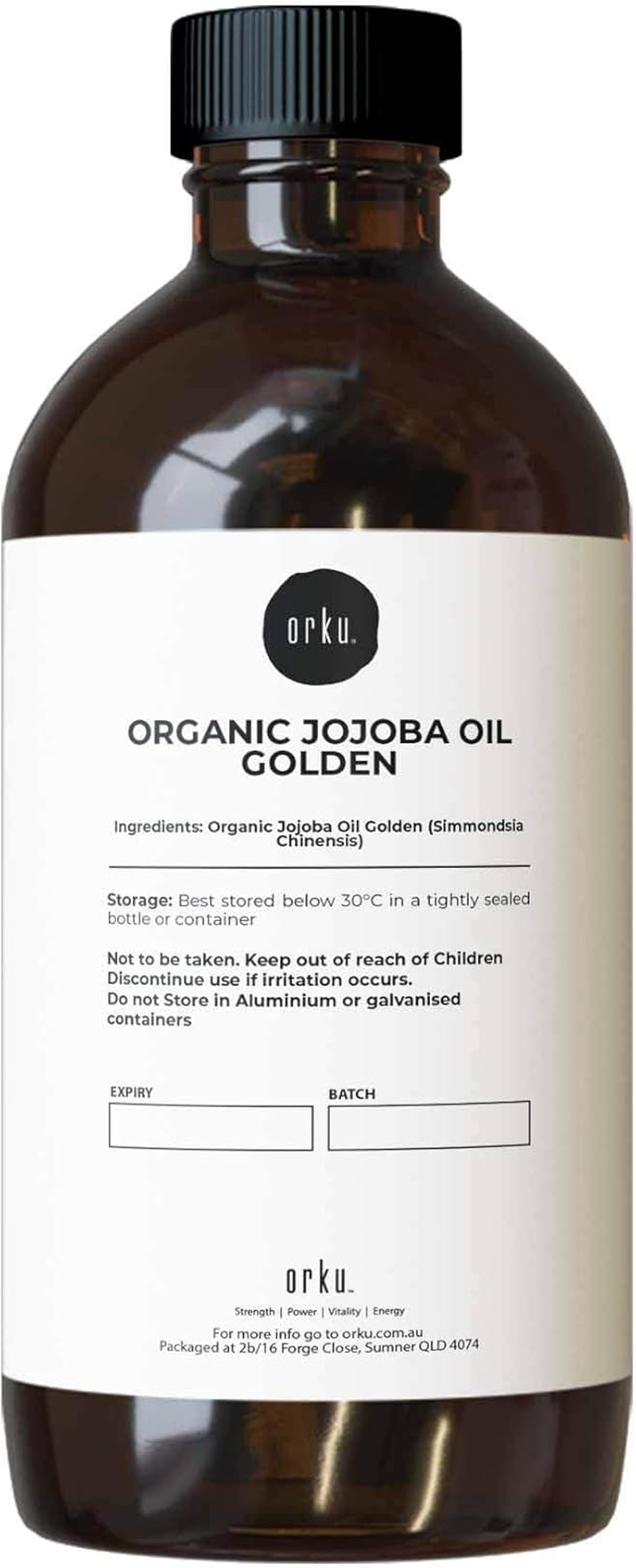 500Ml Organic Jojoba Oil - Golden Pure Cold Pressed Seed for Hair Skin Nails