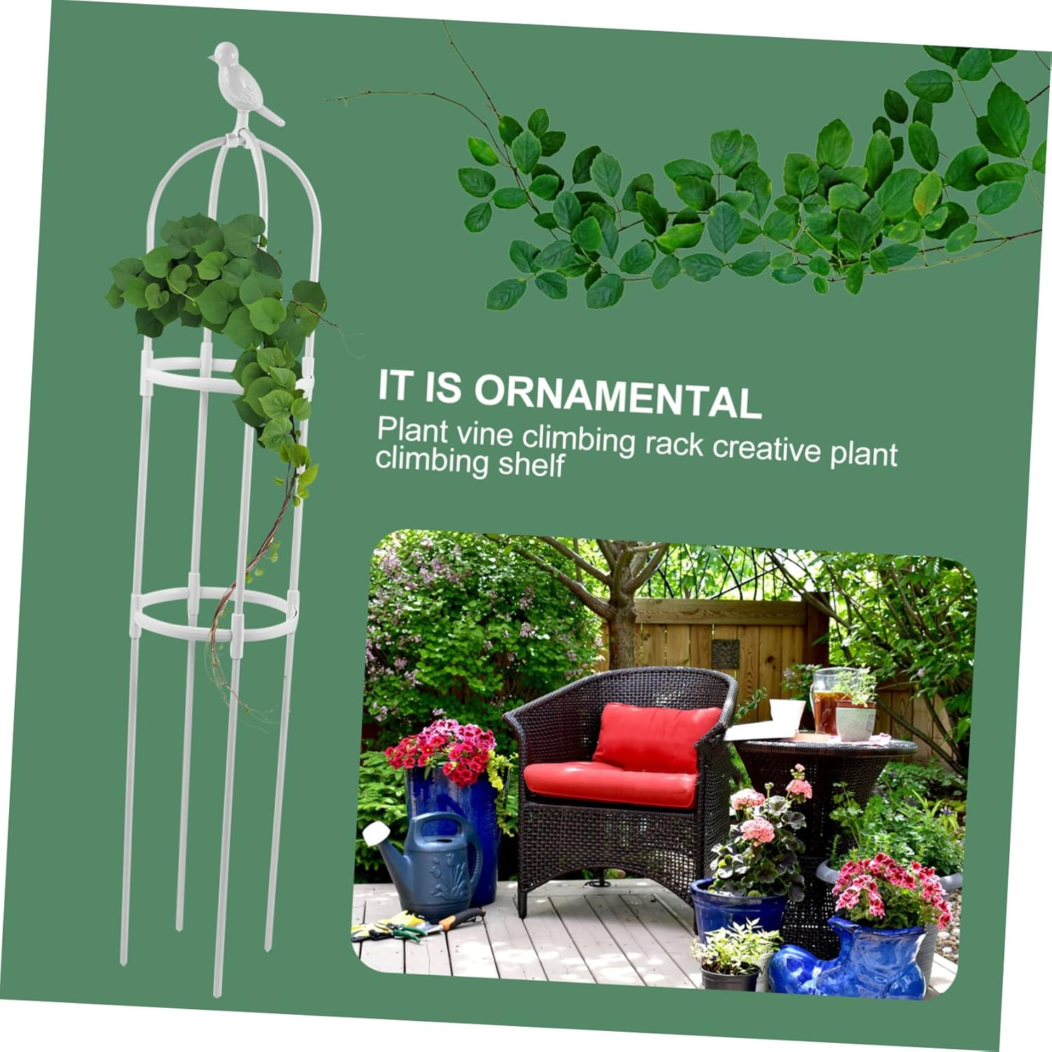 Milisten Plant Climbing Pergola for Garden Shelves Indoor Plant Trellis Gardening Vine Support Rack Weather-Resistant - Black image number 4