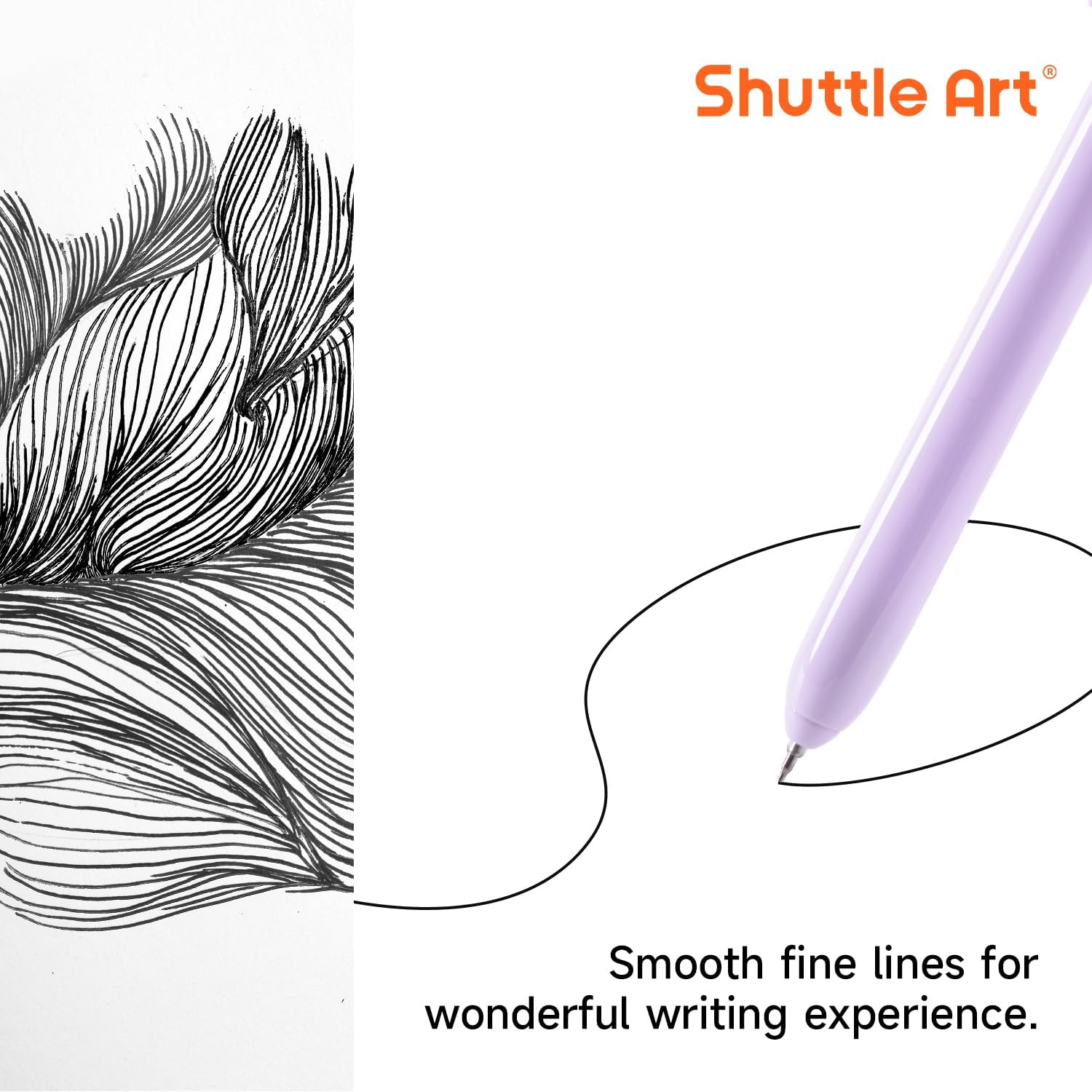 Shuttle Art Retractable Gel Ink Pens, 11 Pack Black Ink Pens, Cute Pens 0.5Mm Fine Point for Writing Journaling Taking Notes School Office Home image number 3