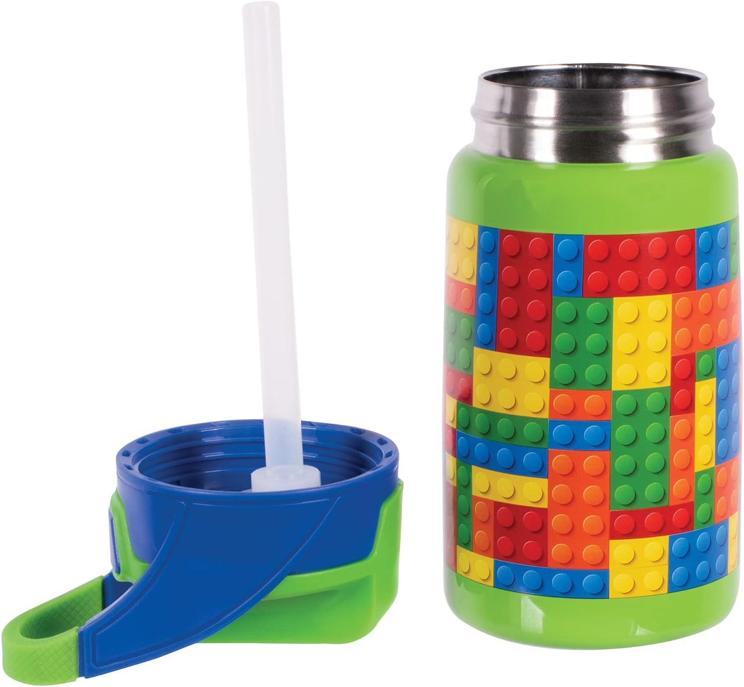 Avanti Yumyum Auto Spout Insulated Drink Bottle, 375Ml, Building Blocks