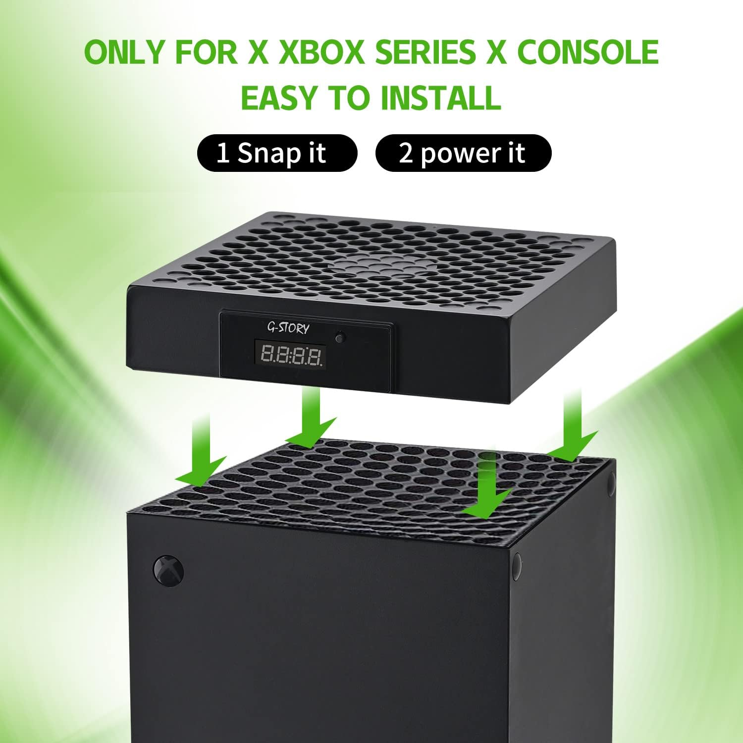 G-STORY L&uuml;fter F&uuml;r Xbox Series X, L&uuml;ftergeschwindigkeit Wird Automatisch Durch Temperatur Angepasst, 3 Geschwindigkeiten 1500/1750/2000 U/Min (140 Mm) image number 4