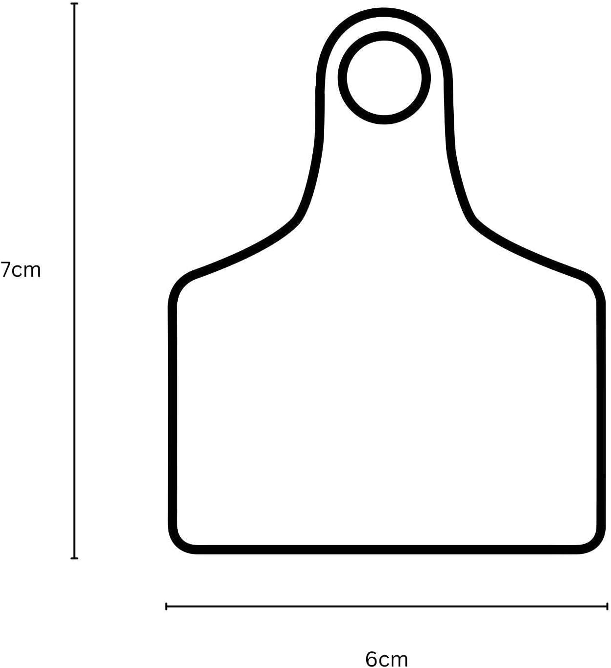 100X Cattle Ear Tags 6X7Cm Set - Medium White Blank Cow Sheep Livestock Label