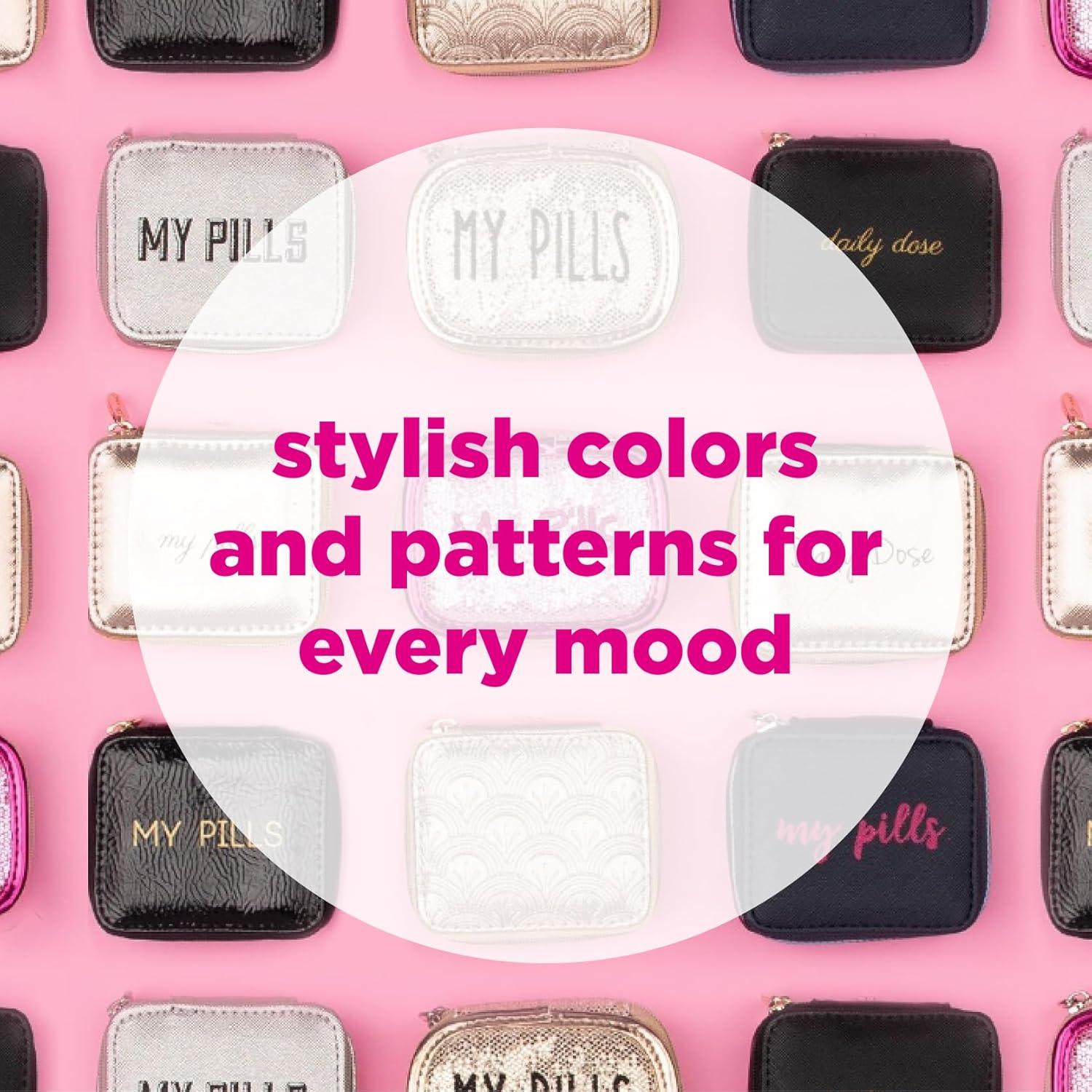 MIAMICA Miamica My Pills Snap Pill Case, Black (Black) - M31114 image number 2