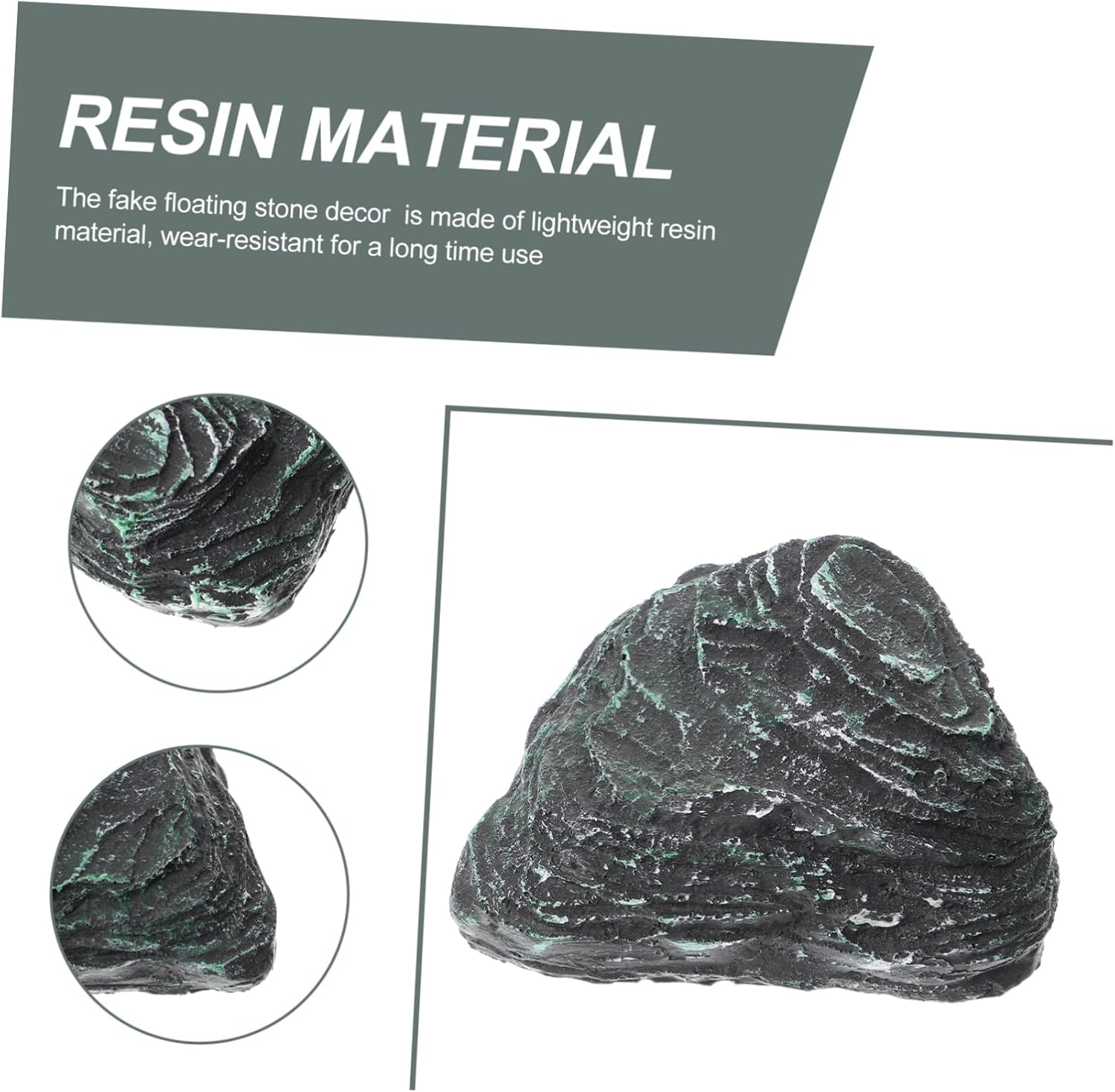 Artificial Stone Ornament for Fish Tank Lightweight Floating Resin Stone Decor for Aquatic Landscapes Realistic Reptile Climbing Accessory Aquarium Decoration image number 5