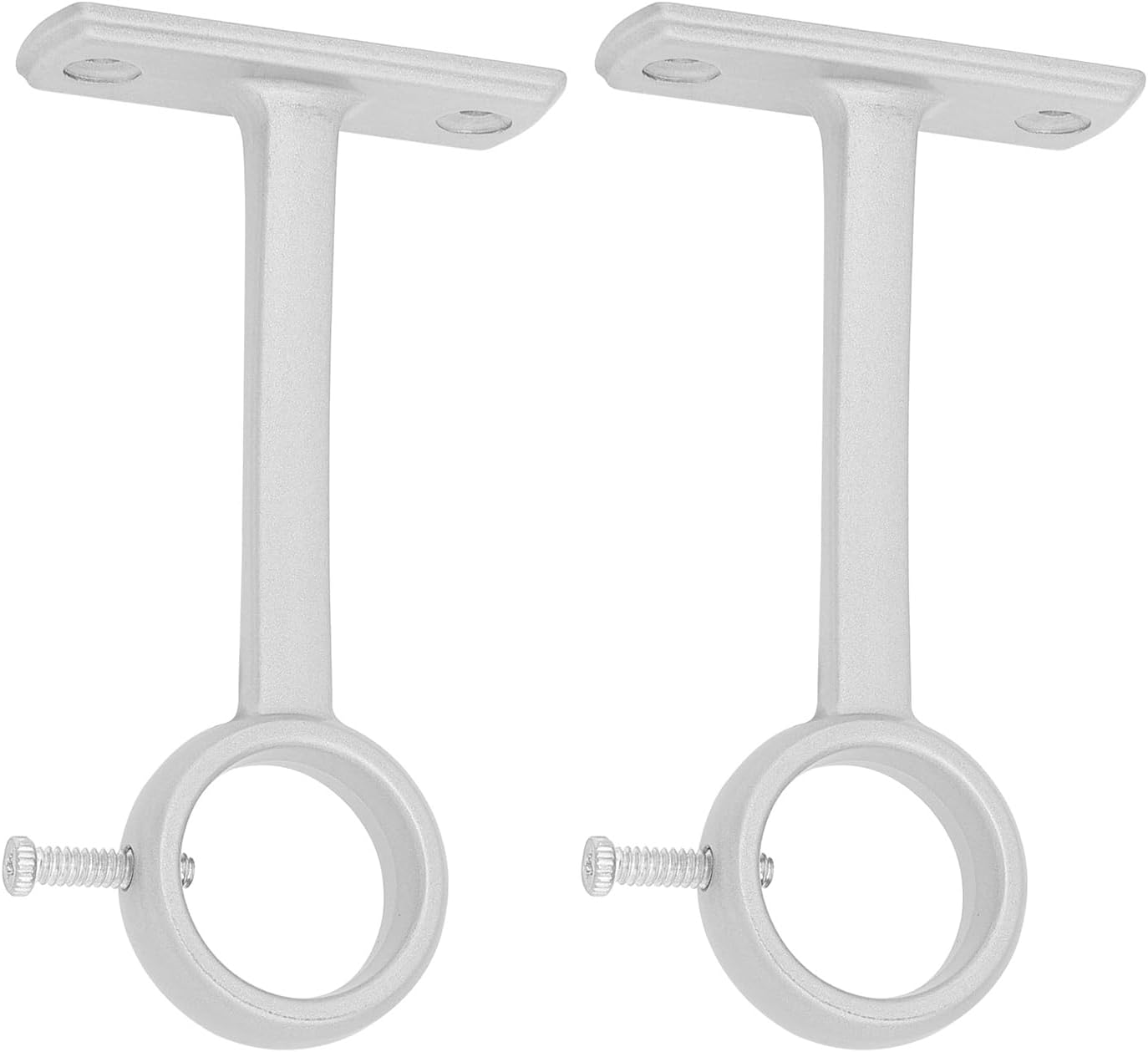 Ceiling-Mount Curtain Rod Brackets, Heavy Duty Ceiling and Wall Curtain Rod Holder for 1 Inch Drape Pole (White (Set of 2))