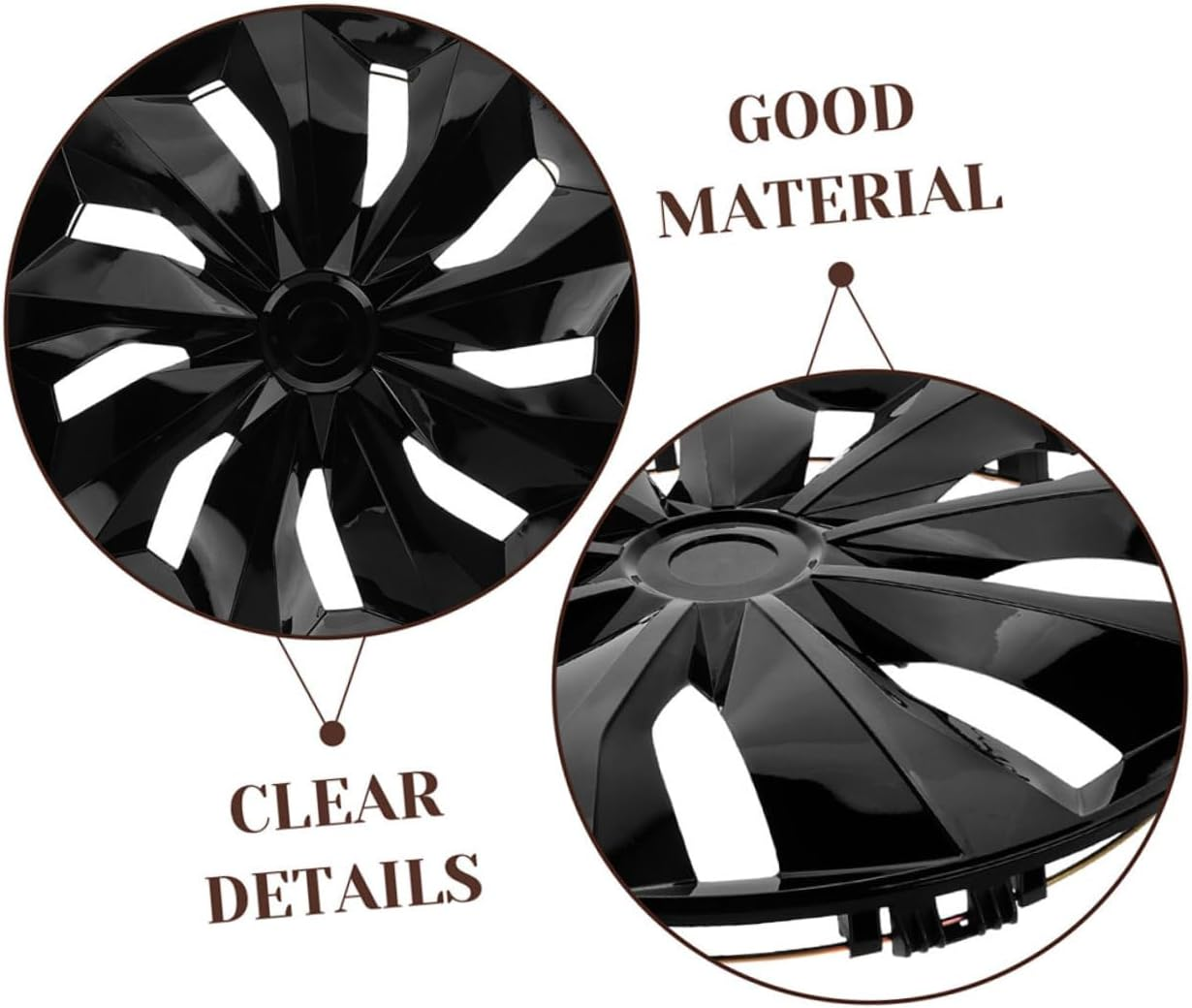 Zerodeko Car 14-Inch Hub Protective Cap Wheel Center Hubcap Decorative Rim Cover Black Universal for Urban and Rural Driving image number 2