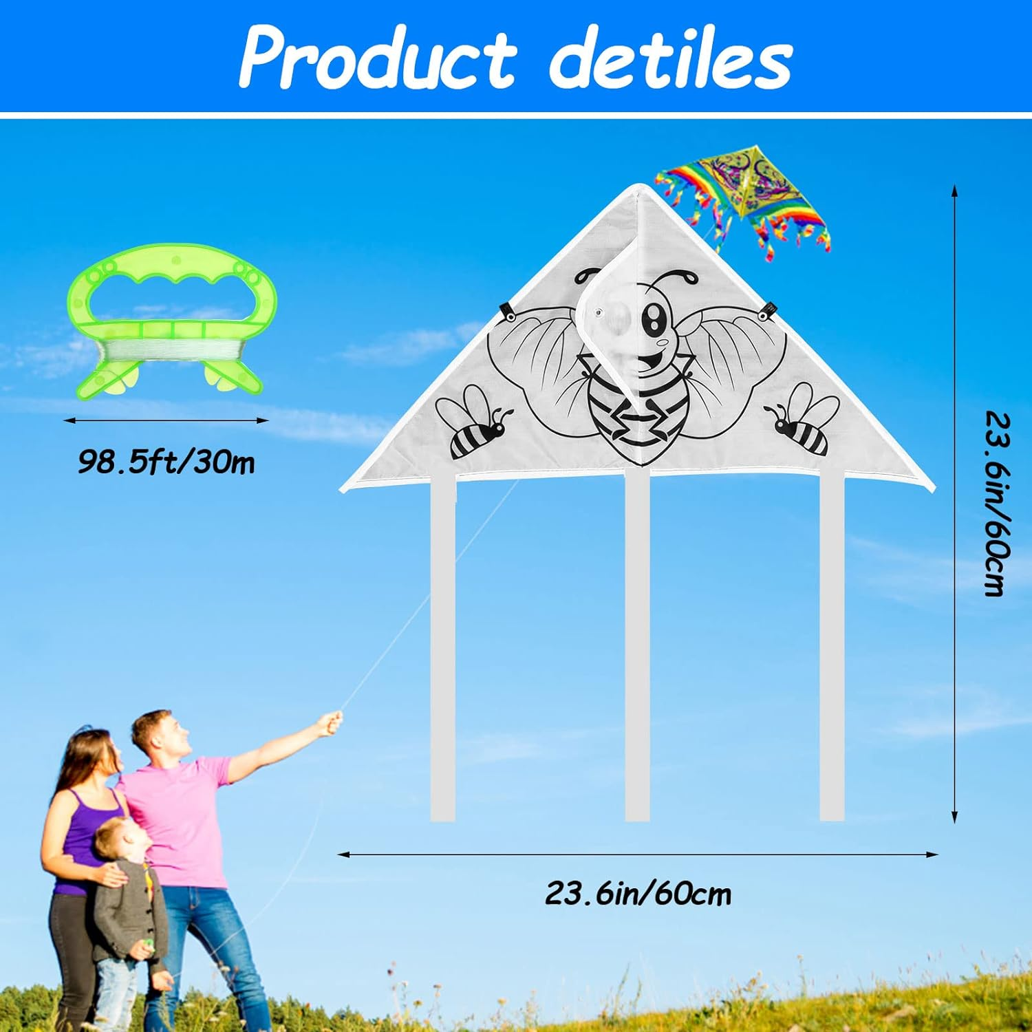 20 Psc DIY Color Filled Kite for Kids Kite Making Kit Bulk, Painting Kites,Decorating Coloring Kite Party Pack,Colorful Life Kite for Kids & Adults, Extremely Easy to Fly Kite for Beginner 10 image number 4