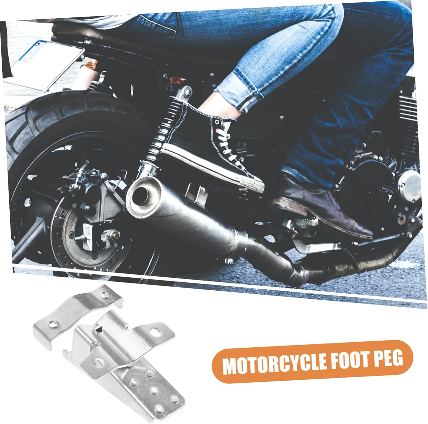 Beatifufu 2Pcs Motorcycle Accessories Foldable Foot Peg Mount Footrest Peg Bracket Easy Installation image number 5