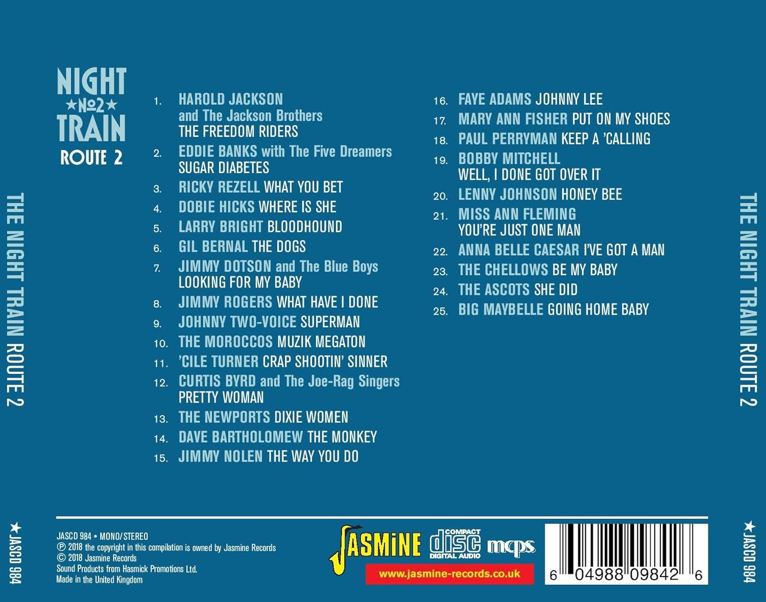 Night Train Route 2 More Rare Blues Rb Soul for the Dance Floor