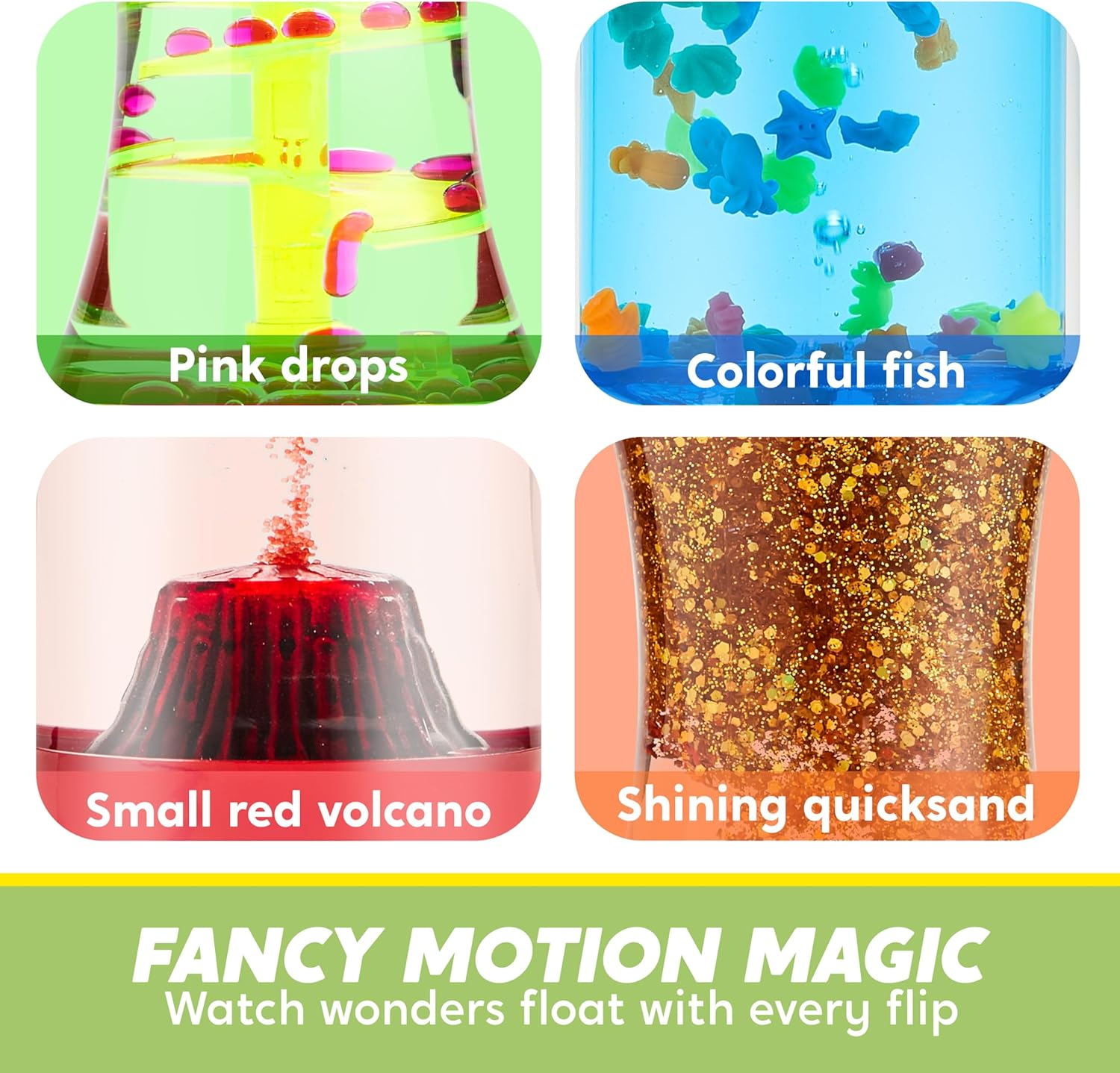 JOYIN 4-Pack Fidget Tubes for Kids, Sensory Tubes, Stress Relief Toy, Speech Therapy Materials, Calming Toys for Children with Autism, Calm down Corner Supplies, Presents for Toddlers image number 1