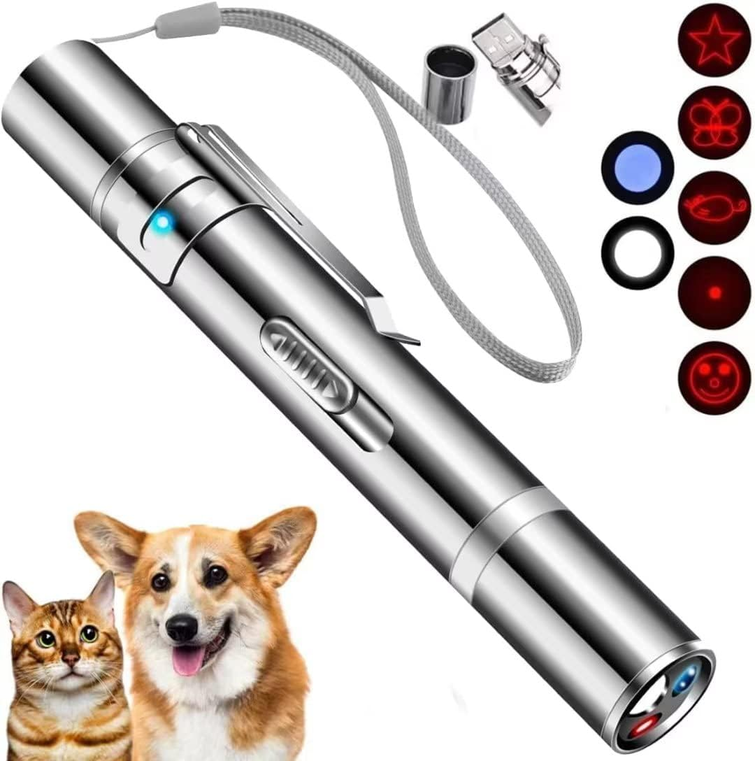 Laser Pointer Cat Toy,Cat Toy Interactive Red Dot Dog Laser Pointer Toys for Indoor Cat and Dog Play,Usb Recharge Long Range 3 Modes Lazer Playpen image number 1