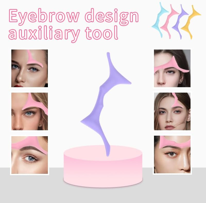 Silicone Eyebrow Shaping Tool Eyeliner Stencil Makeup Eyelash Tool Soft and Smooth Versatile for Beginners and Professional Makeup Artists&hellip; (Purple)