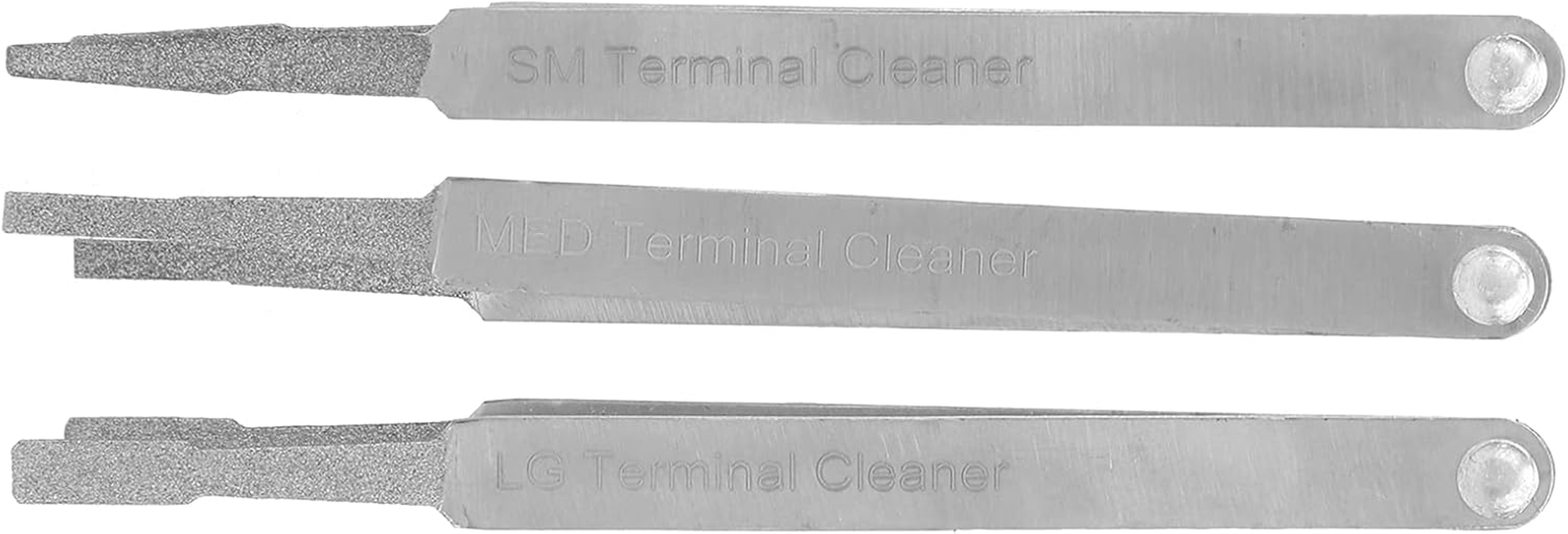 CHICIRIS Terminal Cleaner Set, 3PCS Terminal Wiring Tweezer Corrosion Removal Kit for Small Electrical Spade Pin Connectors, Ideal for Repairing Hardware, Metal Silver image number 2