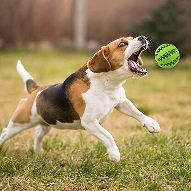 Ezonedeal Pets Dog Treat Toy Ball Rubber Dog Food Ball IQ Treat Feeder Puzzle Tooth Cleaning Interactive 5Cm for Dog Teeth Cleaning/Chewing/Playing/Treat Dispensing (Green) image number 2