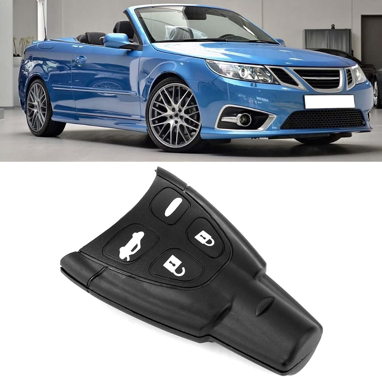 Car Key Shell Black 4 Buttons Long Service Life Fit Fit for Saab 93 95 Directly Replace image number 5