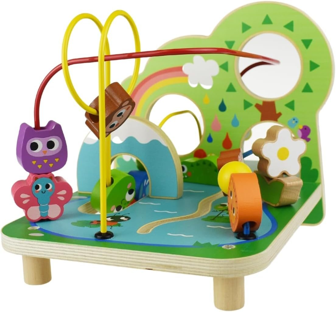 Tooky Toy Forest Bead Maze: Forest Woodland Themed Tabletop Bead Maze with Animals for Kids image number 3