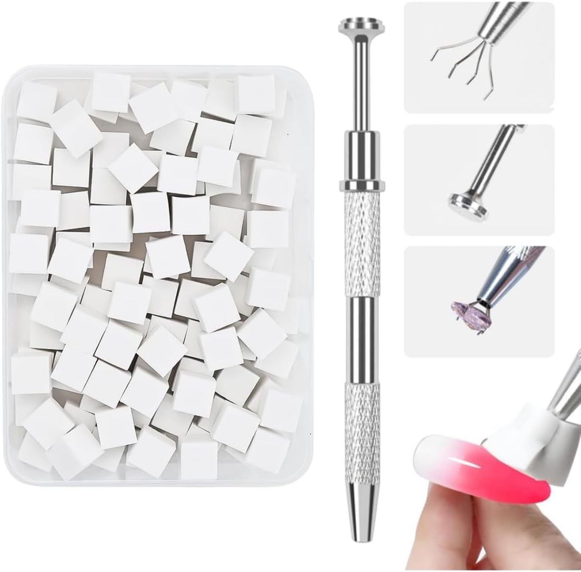 Gewaha 100 PCS Nail Sponges for Ombre Nail Art Supplies Brushes Design Tools Nail Tech Must Haves Accessories with 1 PCS Grab Pen for Salon image number 5