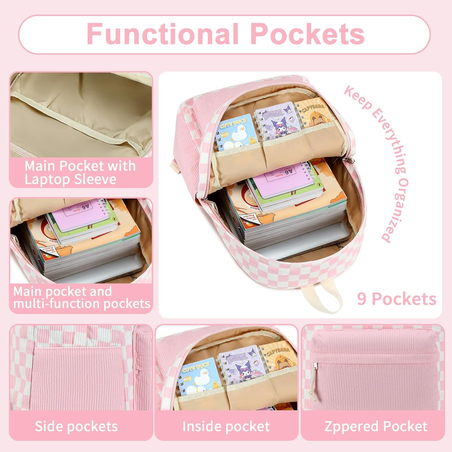 CAMTOP School Backpack for Girls Teens Bookbag Set Kids Backpack 3 in 1,School Bags with Lunch Box Pencil Case