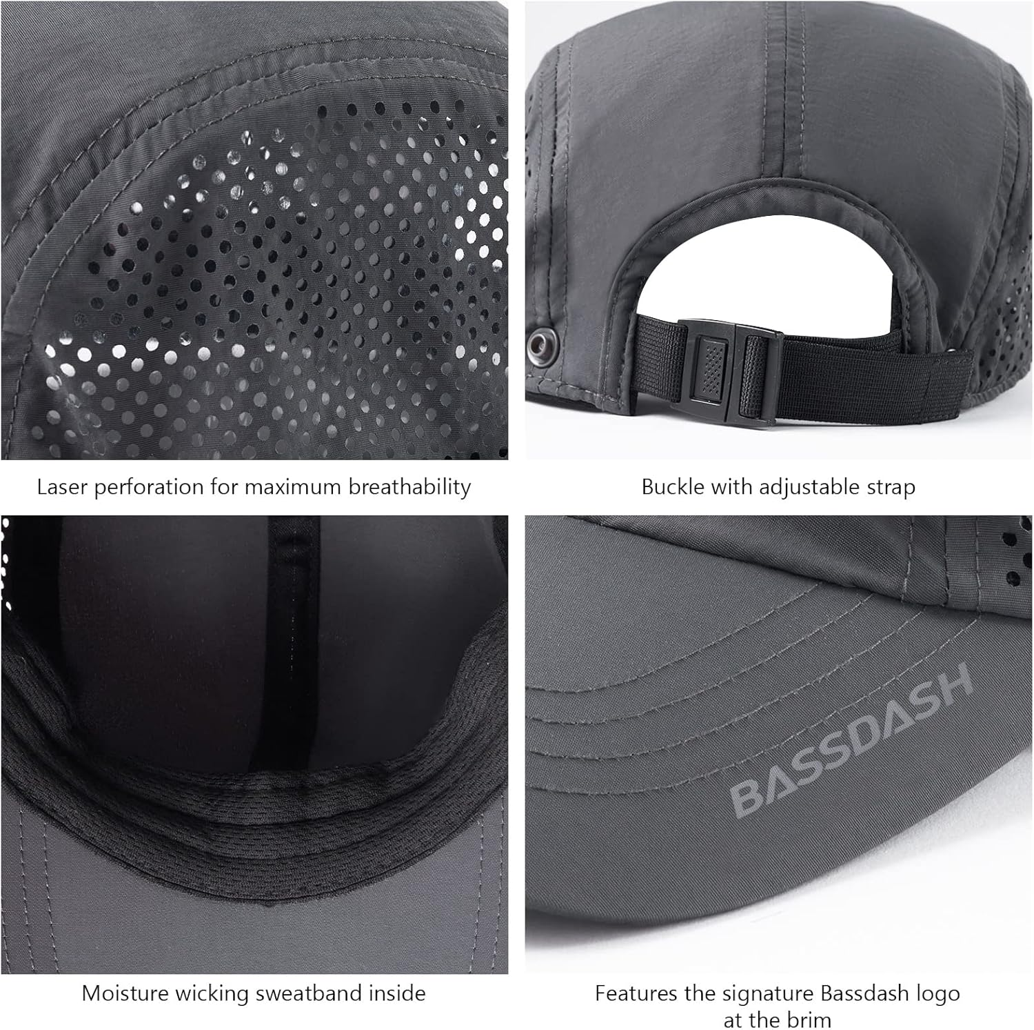BASSDASH UPF 50+ Foldable Fishing Hat Baseball Cap with Removable Neck Flap Portable for Men Women Golf Hiking image number 2