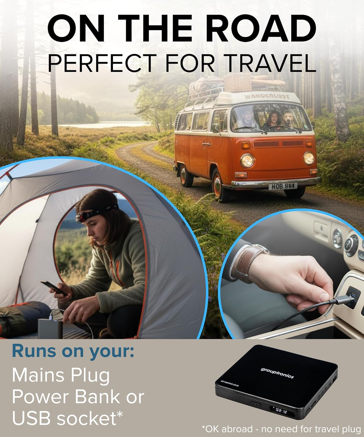 Small Mini Multi Region HDMI DVD Player for TV &ndash; Powered from USB Socket or Included UK Mains &ndash; 1080P &ndash; Full Function Remote - LED Display &ndash; GT-MICRO-DVD image number 3