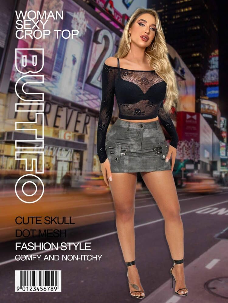 Buitifo Women Sexy Lingerie Fishnet Top Exotic Beach Cover Up image number 2