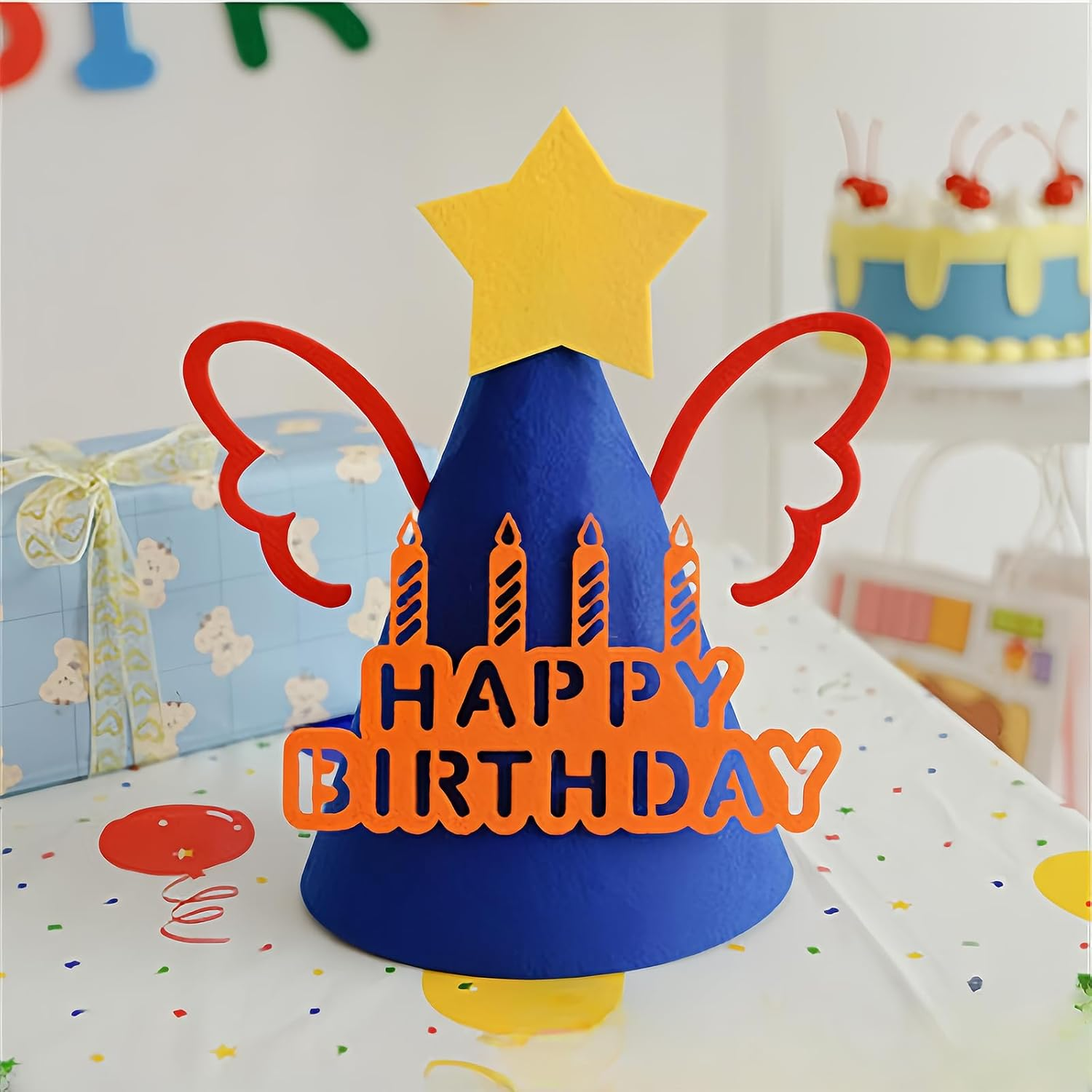 Hannafires Cartoon Felt Birthday Party Hats - Fun Photo Props for Birthday Parties, Party Decorations, Suitable for Adults and Children Gifts. image number 5