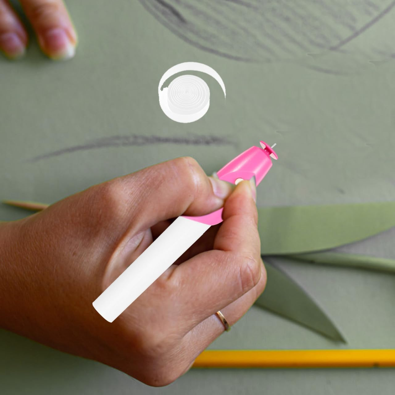 Operitacx 2Pcs Paper Pen Crafts Quilling Tool Paper Bead Roller Tool Paper Crafts Pen Paper Slotted Pen Quilling Pen Paper Rolling Pen Quilling Paper Metal Pp Quilting image number 3