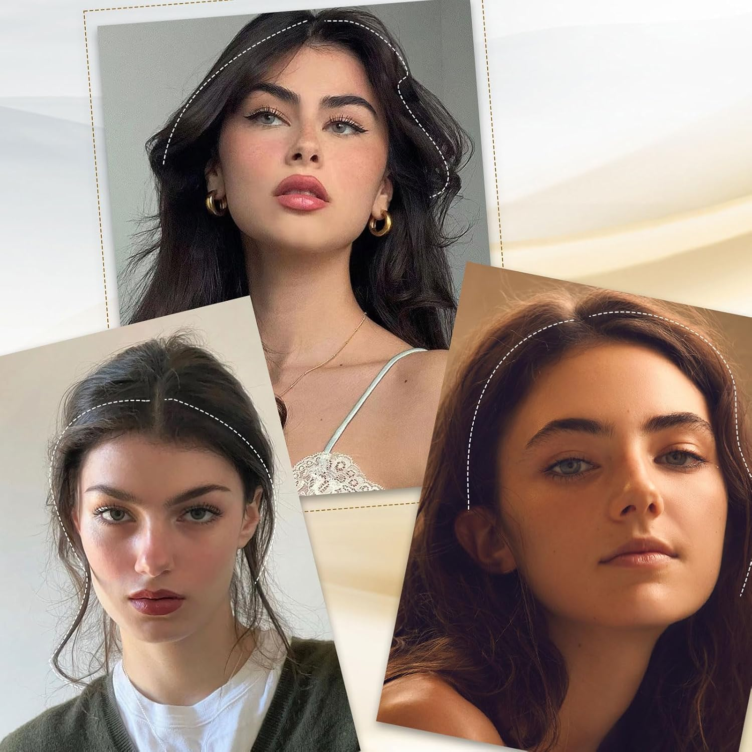 NICENEEDED Light Brown Clip-In Fake Bangs, Hair Clip in Extensions, Artificial Pony, Wavy, Curly, Long, Side Air Bangs Clips, Hair Clips image number 3