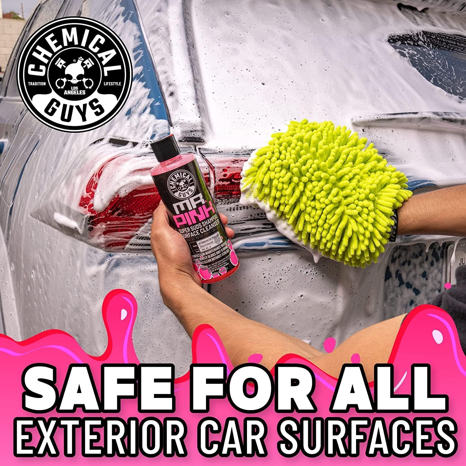 Chemical Guys CWS_402_16 Mr. Pink Super Suds Car Wash Soap and Shampoo (16 Oz) image number 1
