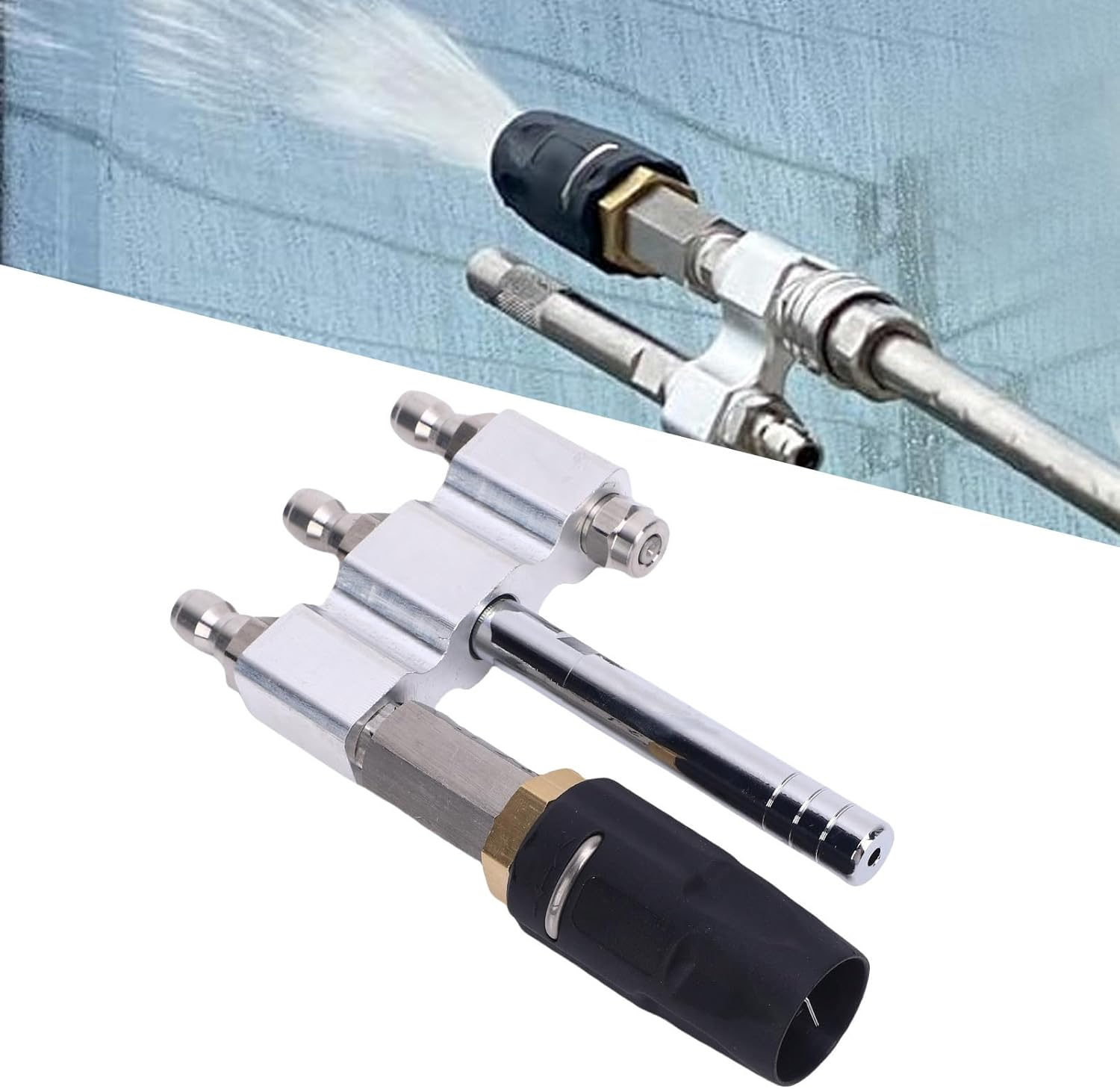 Soft Wash Nozzle Set for 3-7GPM Pressure Washer, Adjustable Downstream Pressure Washer Nozzles with 1/4In Twist Long Reach Soap Tip, 0-60&deg; Spray, for Cleaning High Walls