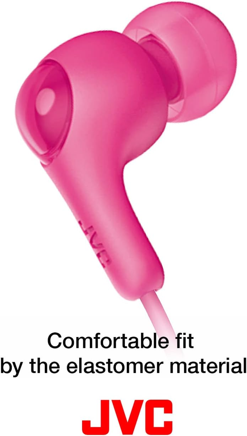 JVC Gumy in Ear Earbud Headphones, Powerful Sound, Comfortable and Secure Fit, Silicone Ear Pieces S/M/L - HAFX7W (White)