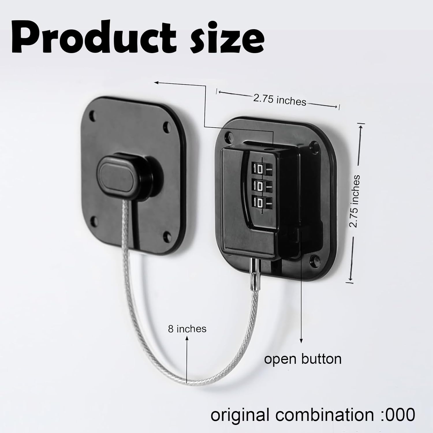 Cupboard Lock, Password Lock for Refrigerator Cabinets and Drawers, Easy Install, No Keys Needed (Black-1Pack) image number 3