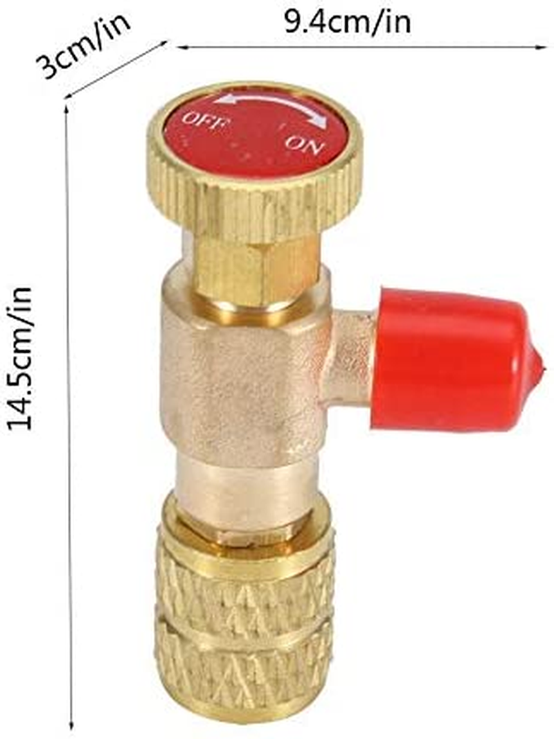 2Pcs Liquid Safety Valve R410A R22 Air Conditioning Refrigerant 1/4" Safety Adapter Refrigerant Charging Valve image number 4