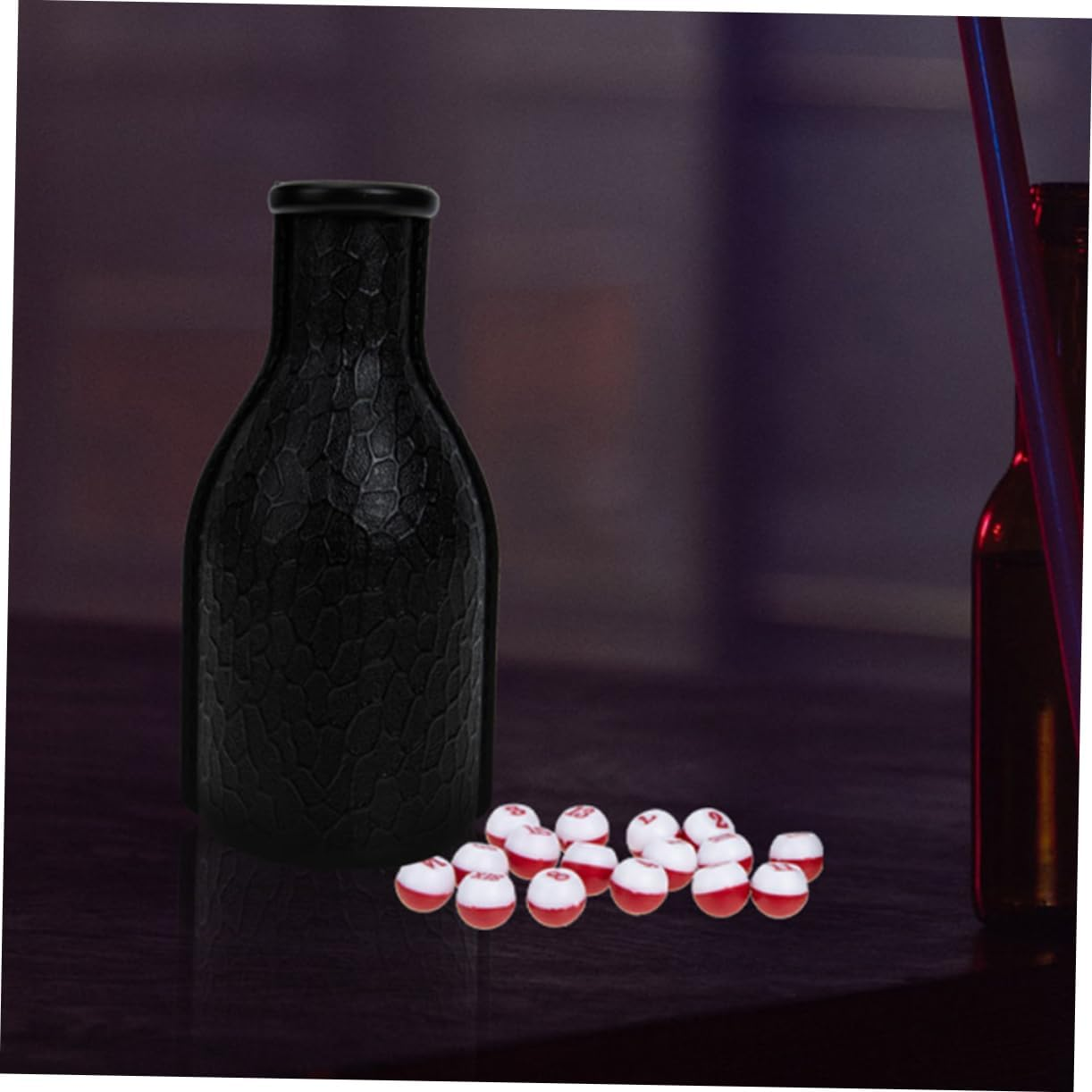 Outanaya 2 Sets Billiards Number Dice Billiard Pill Bottle Billiard Pool Dice Billiard Game Bottle Plastic Billiard Ball Dice Portable Billiard Bottle Snooker Bottle Pool Table image number 1