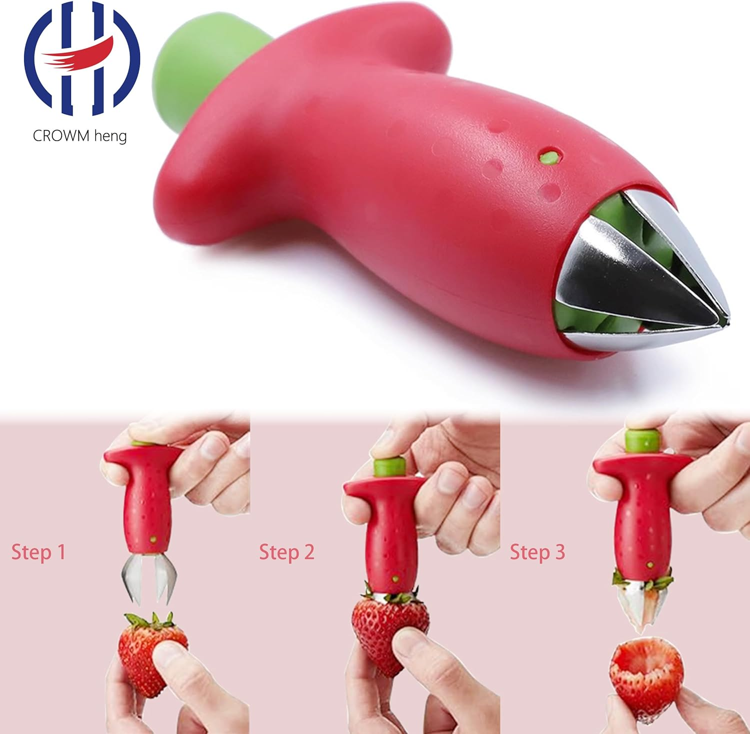 Multi-Functional Stainless Steel Strawberry Pedicle Removal Artifact Pedicle Removal Clip Removal Nuclear Device Kitchen Fruit Strawberry Core Removal Pedicle Removal Clip image number 3