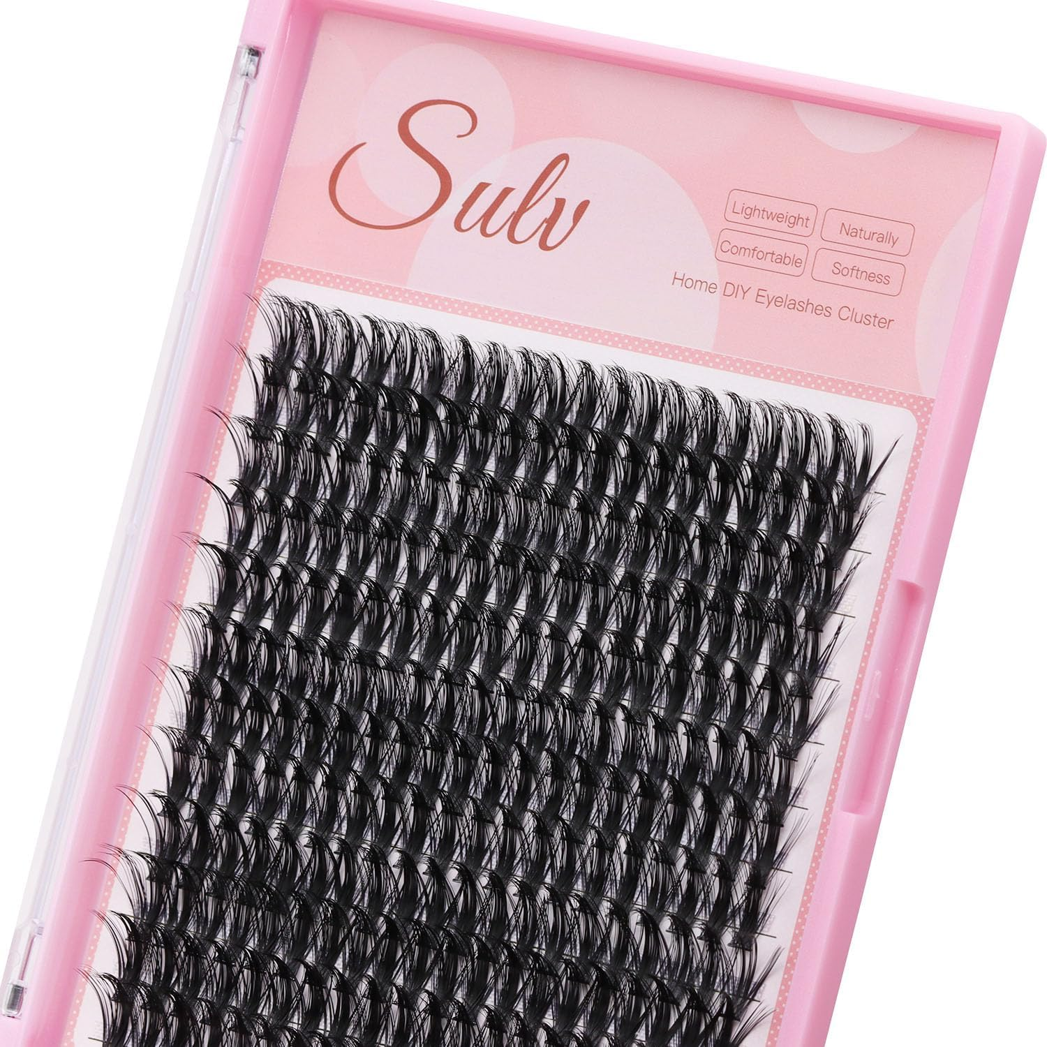 SULV Lash Cluster 40D Black/Dark Blue/Dark Purple/Pink Lashes 10-18Mm to Choose 240Pcs Large Tray D Curl Extensiond Wispy Lashes Extensions Lash Clusters (40D-Black-12Mm)