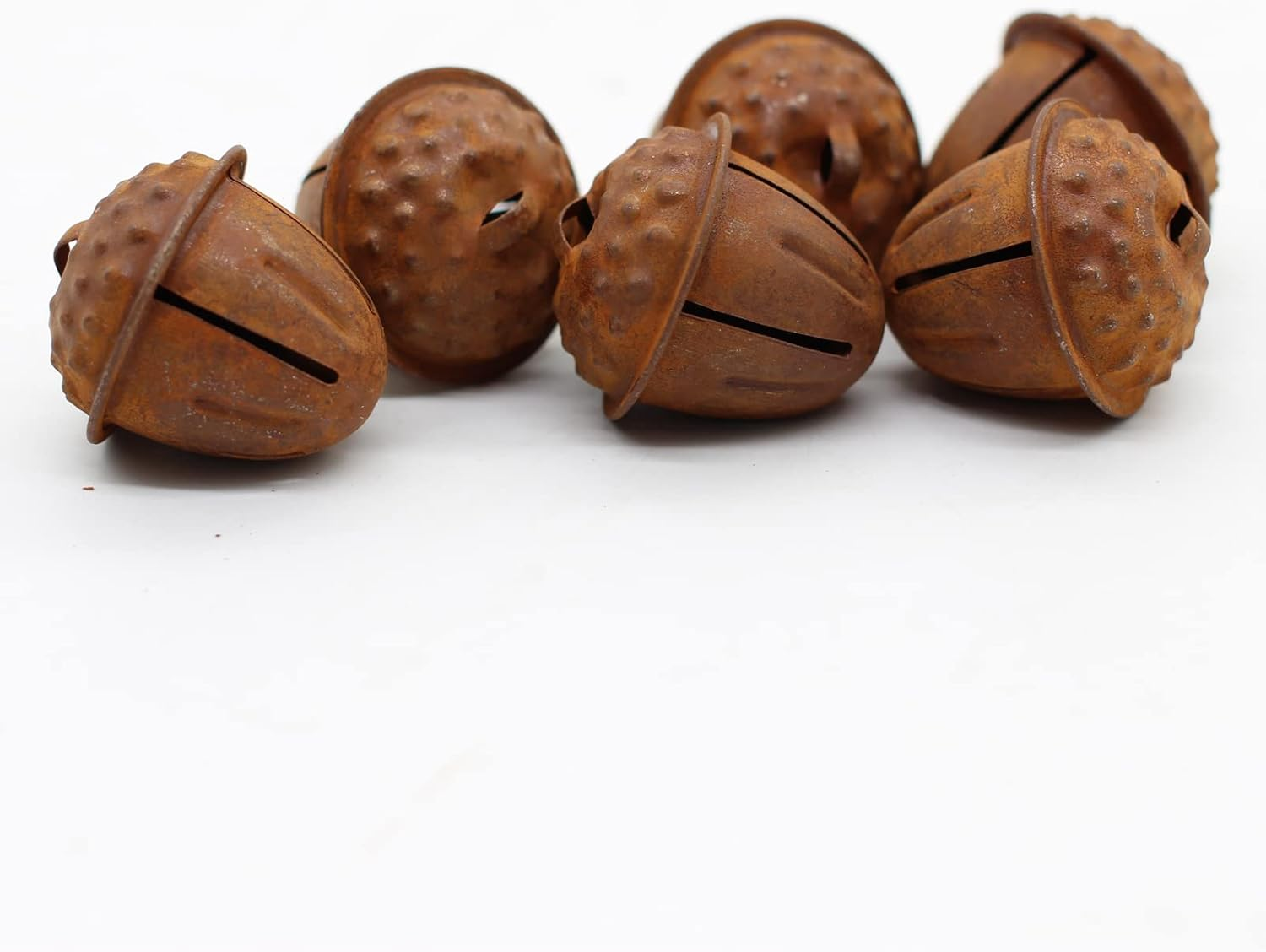20 Pc Country Primitive Rusty Acorn Jingle Bells Rustic Farmhouse Home Decor for Christmas Crafting Autumn (Rusty Acorn Bells) image number 3