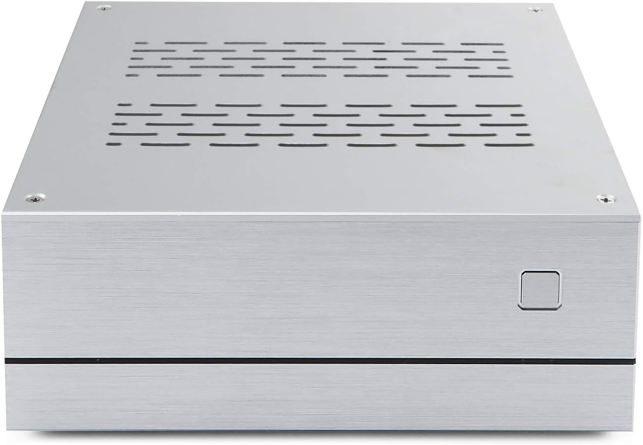 Goodisory A01 Aluminum Mini-Itx HTPC Desktop Computer Chassis (Sliver Aluminum) - Red Tempered Glass image number 6