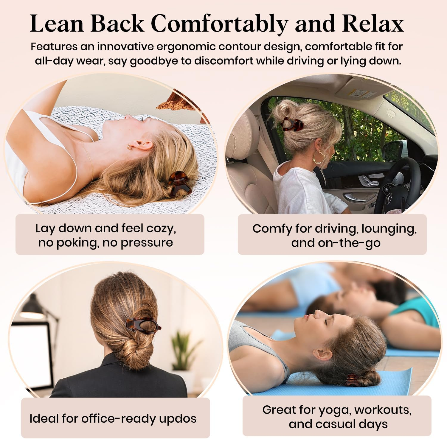 Women'S Hair Clip, Pack of 8, Flat Hair Clip, Claw Clip, Strong Hold & Non-Slip, Large Flat Claw Clip, Hair Clip for Inserting for Thick and Thin Hair image number 2